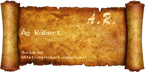 Ág Róbert névjegykártya